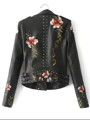 Embroidered PU Jacket