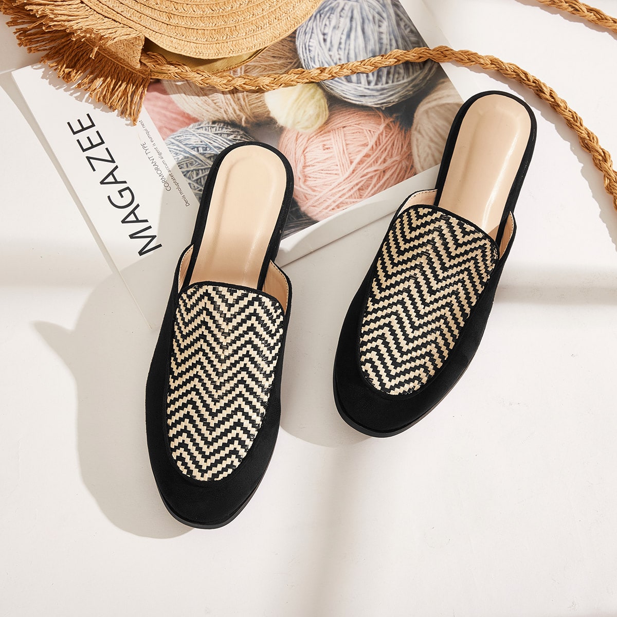 Chevron Flat Mules