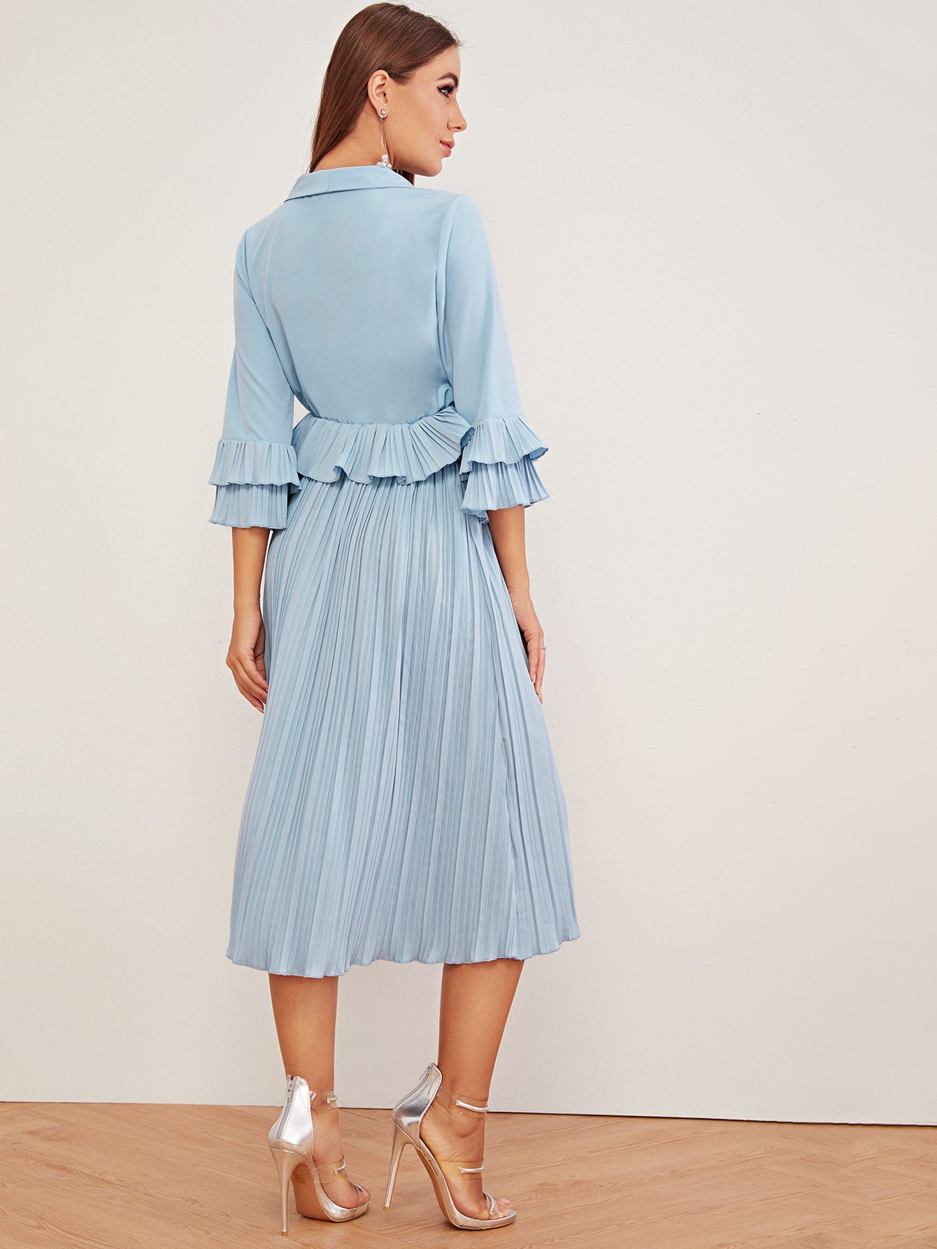 Ruffle  Pleated Dress