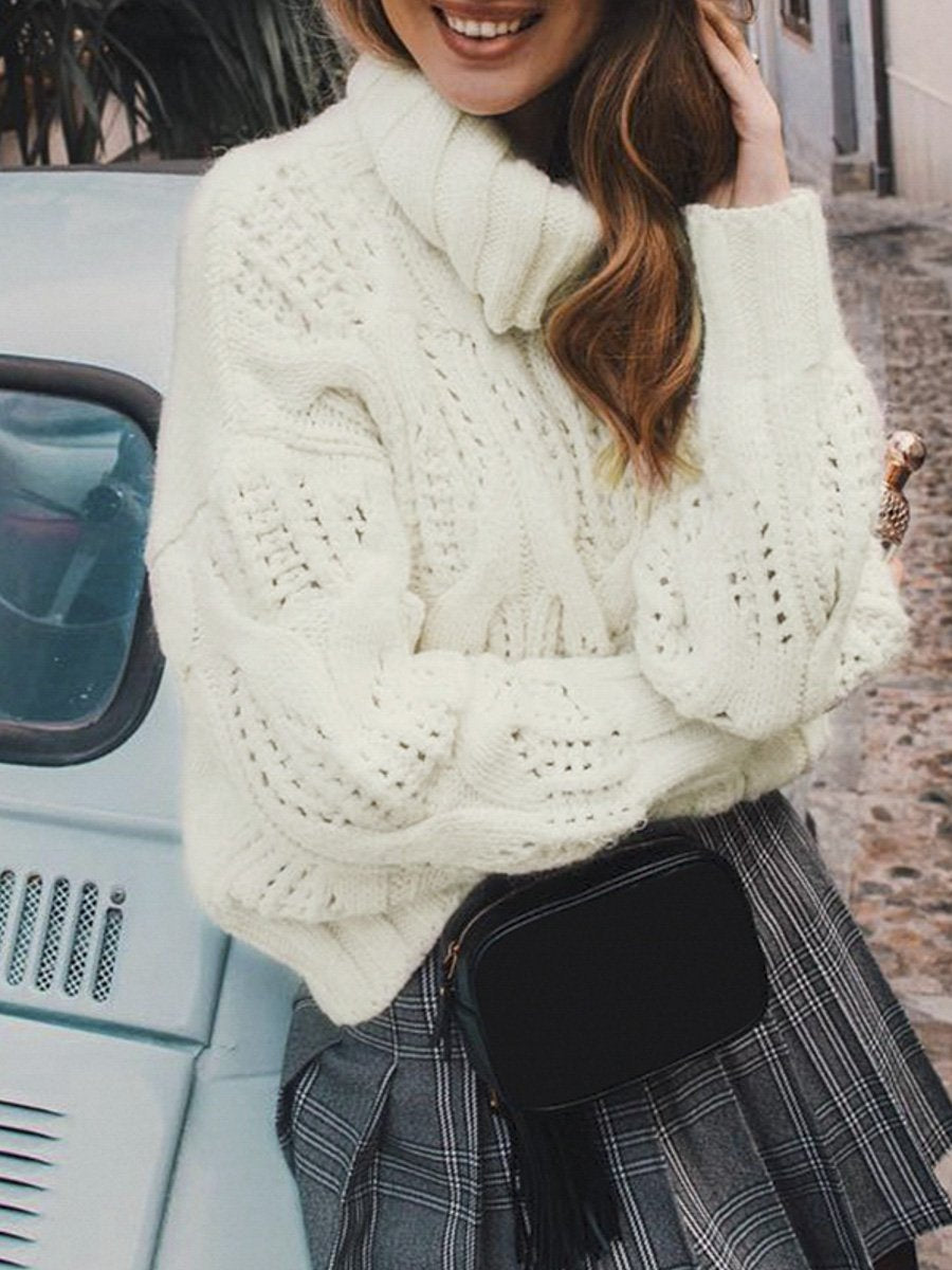 Turtleneck Knitted  Pullover