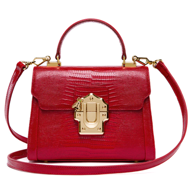 Serpentine Leather Handbag