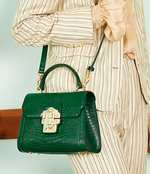 Serpentine Leather Handbag