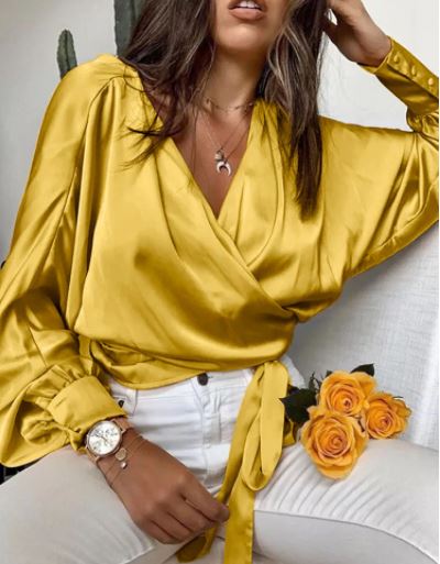 Satin Wrap Top