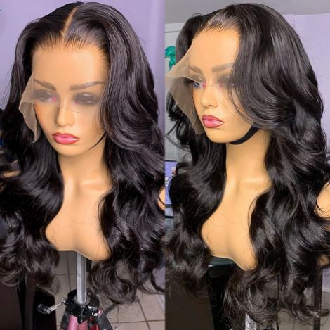 Long Black Curly Lace Wig