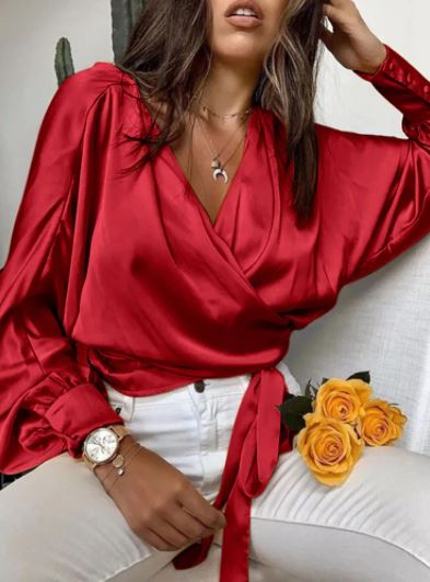 Satin Wrap Top