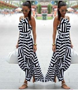 Stripped Maxi Long Dress