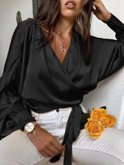 Satin Wrap Top