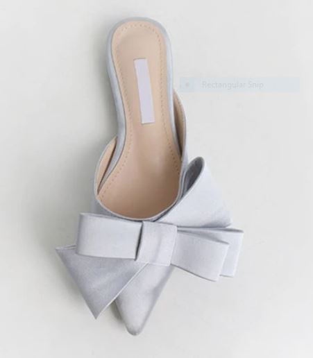 Pointed bow tie  flat heel