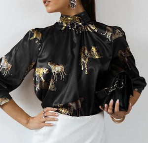 Stylish Vintage  Satin Blouse