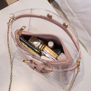 Letter Print Transparent  Bag