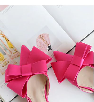Pointed bow tie  flat heel