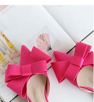 Pointed bow tie  flat heel