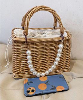 Square Woven Straw Bag