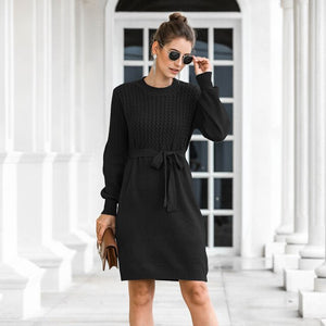 O-Neck Sweater Dress