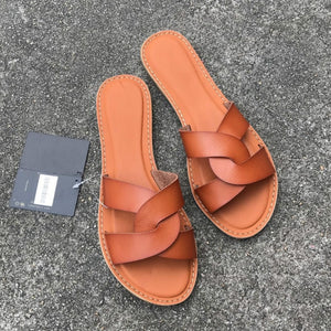 Leather Interlocking Slides