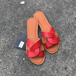 Leather Interlocking Slides