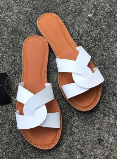 Leather Interlocking Slides