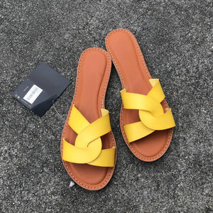 Leather Interlocking Slides