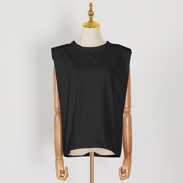 Top O Neck Sleeveless Streetwear Vest