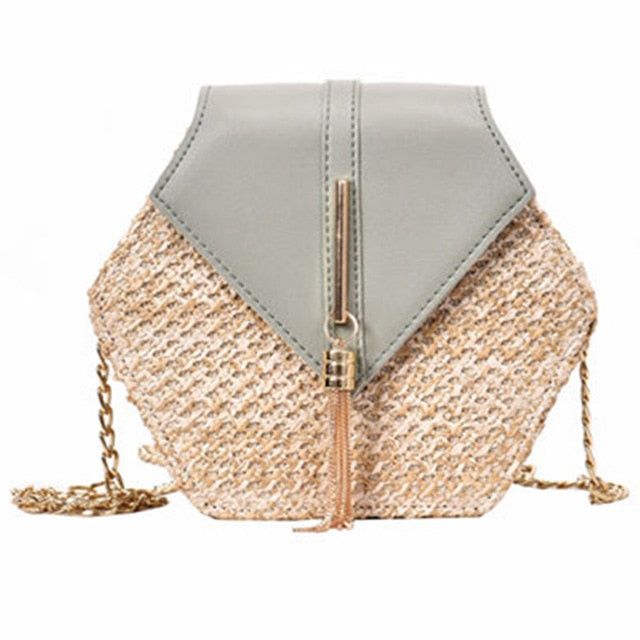 Hexagon Summer Rattan Bag