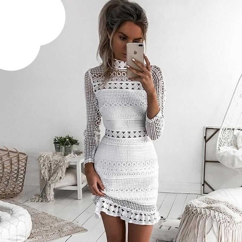 Sexy White Lace  Party Dress