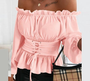 Off Shoulder  Ruffles Blouse