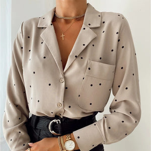 Pockets Polka Dot  Blouse