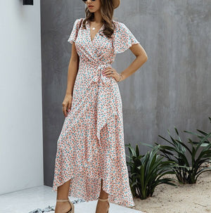 Floral Printed Beach Long Dress