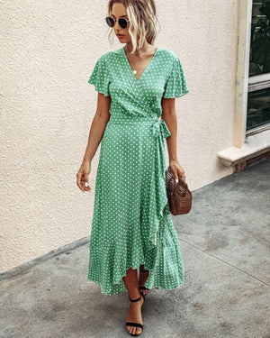 Floral Printed Beach Long Dress