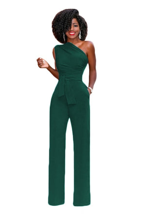 Wide Leg One Shoulder Romper