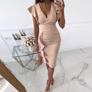 Deep V Neck  Bodycon Dress