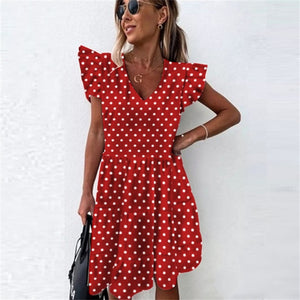 Ruffle Spring   Dot Dress