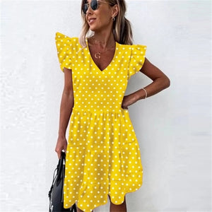 Ruffle Spring   Dot Dress