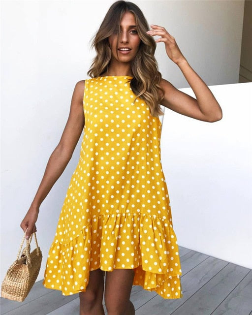 Ruffle Spring   Dot Dress