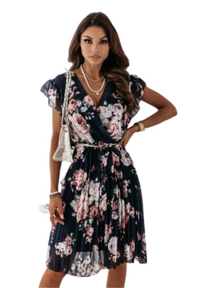 Short Sleeve  Flower Dress