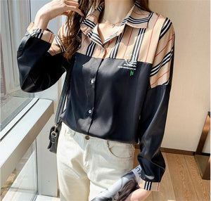 Long Sleeve Lapel  Top