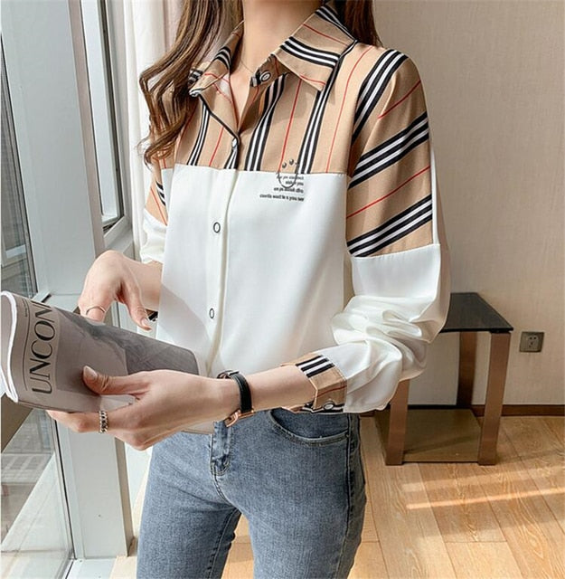 Long Sleeve Lapel  Top