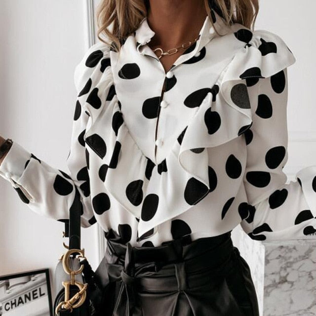 Ruffle Polka Blouse