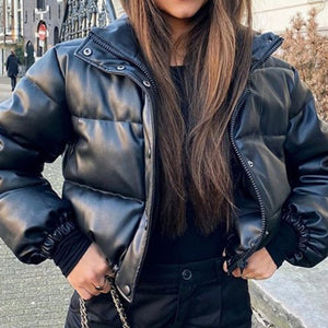 Thick Warm Short  Leather Coat