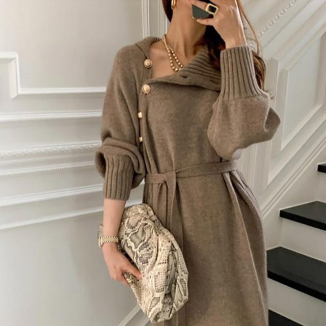 Turtleneck Knitted Dress