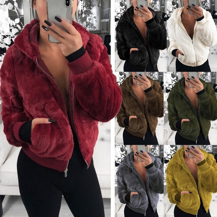 Women Winter Faux Fur Coat