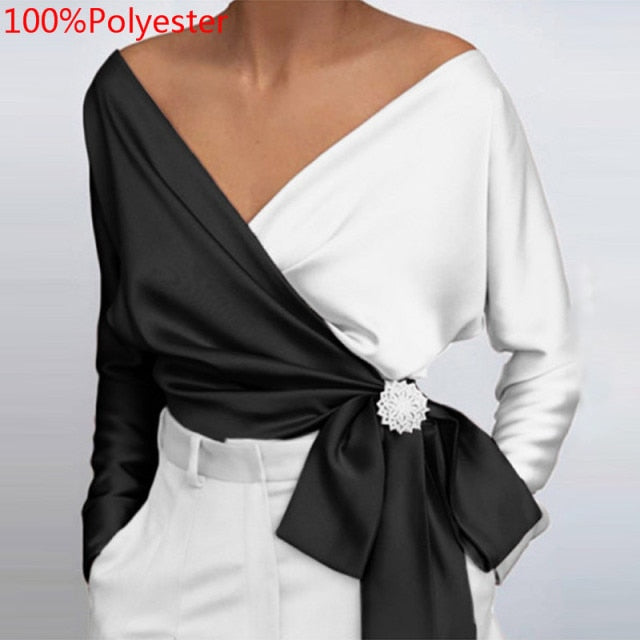 V Neck Satin Top