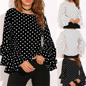 O Neck Polka Dot  Blouse