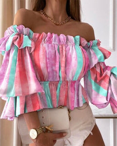 Off-Shoulder Floral Blouse