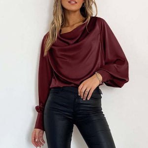 Cowl Neck Satin Top