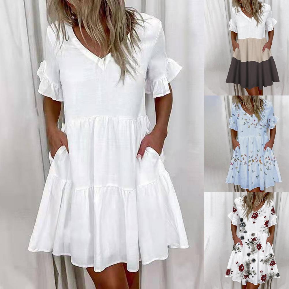 Women Ruffles Mini Dress