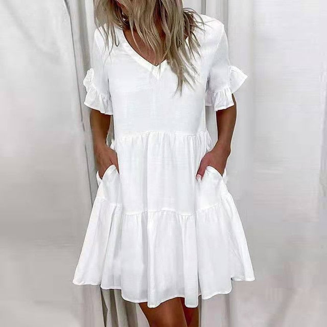 Women Ruffles Mini Dress